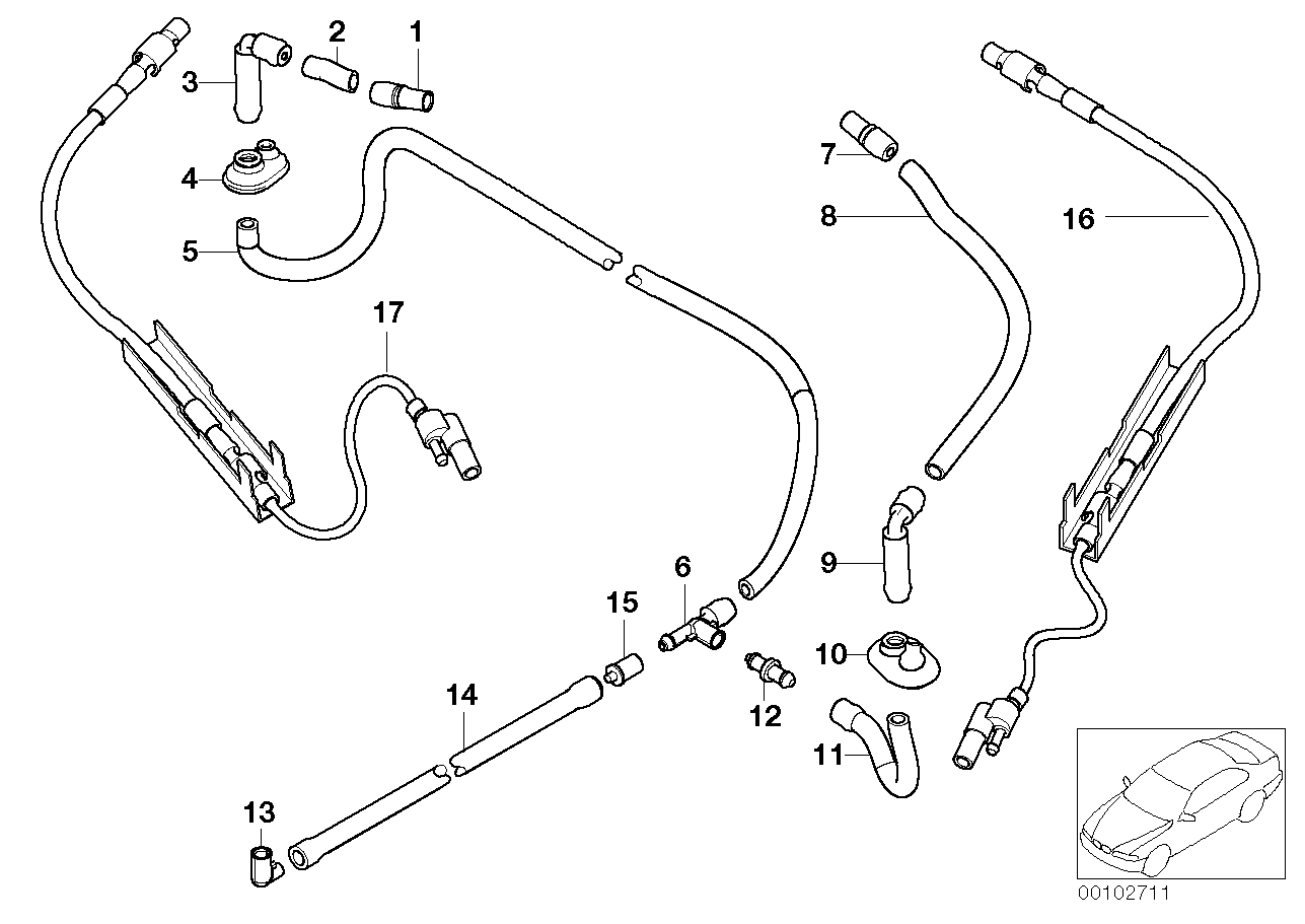 HOSE LINES, WINDSHIELD WASHER SYSTEM