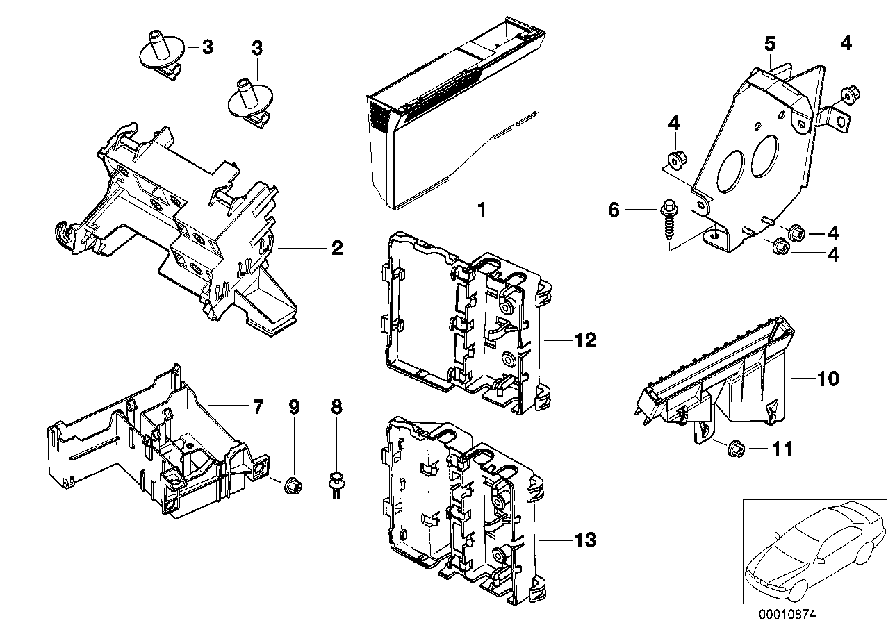 BRACKET F BODY CONTROL UNITS AND MODULES