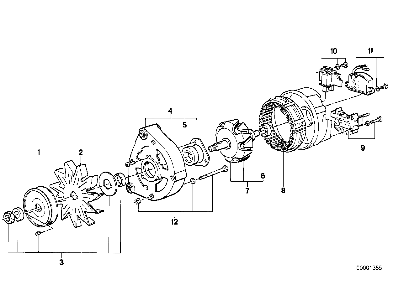 ALTERNATOR, INDIVIDUAL PARTS