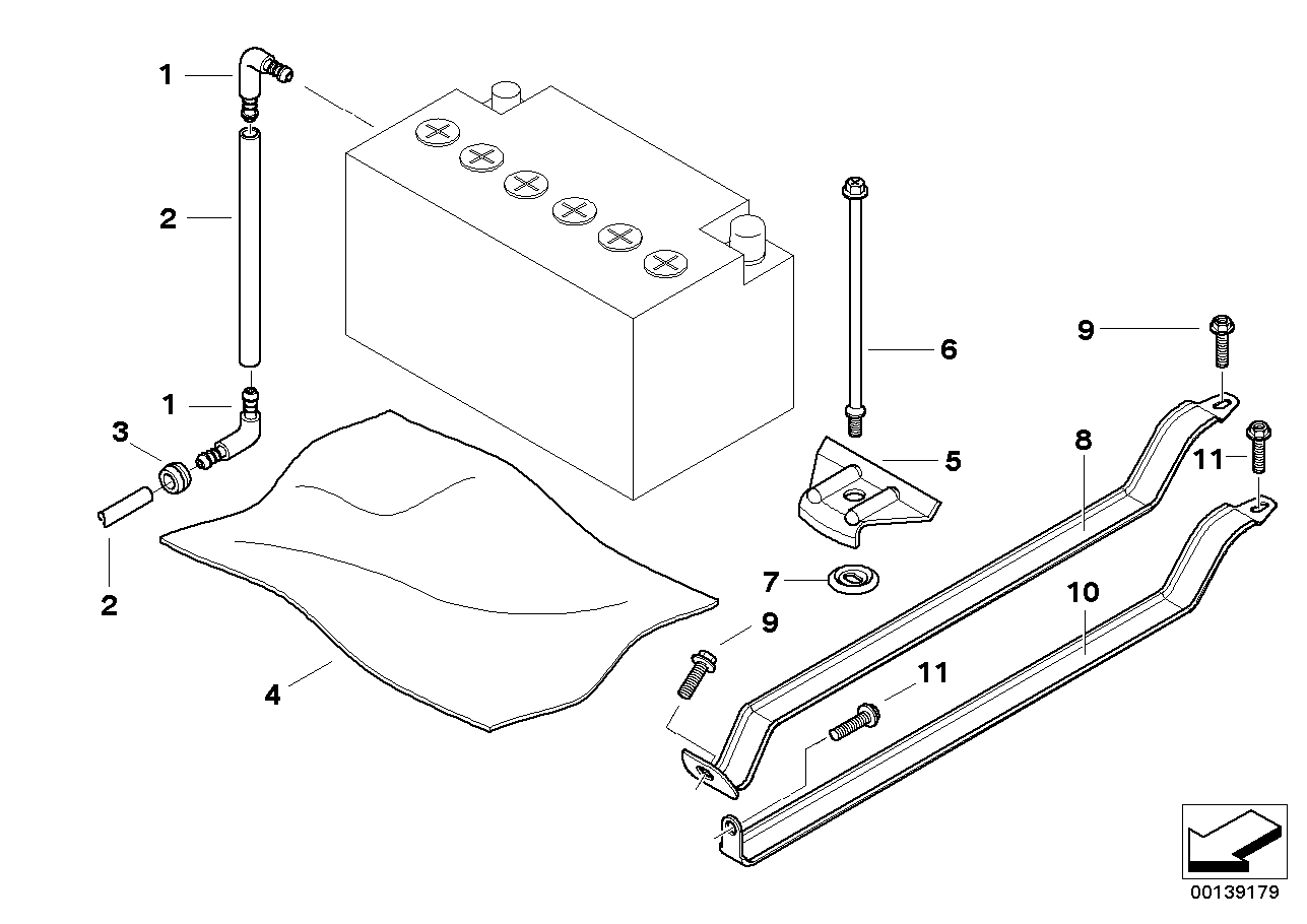 BATTERY HOLDER AND MOUNTING PARTS