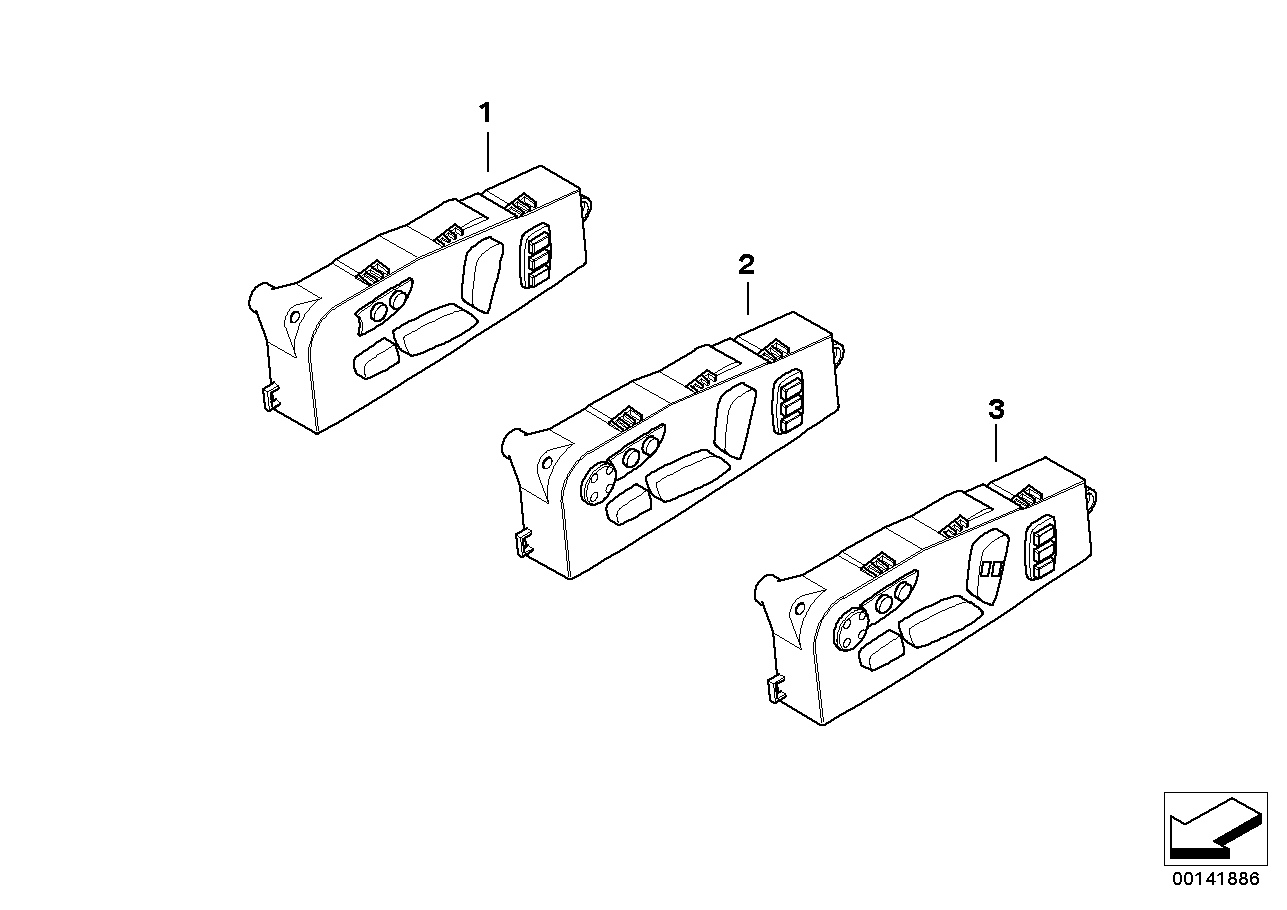 SEAT ADJUSTMENT SWITCH, FRONT