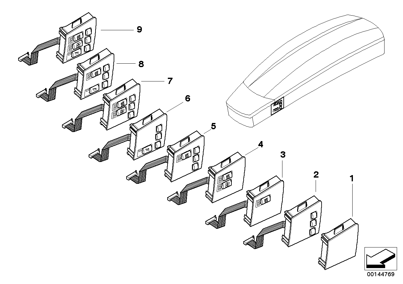 SWITCH, ADDITIONAL SEAT FUNCTIONS, FRONT