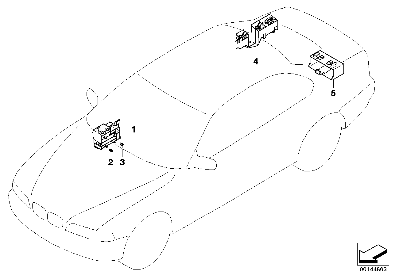 BRACKET F BODY CONTROL UNITS AND MODULES