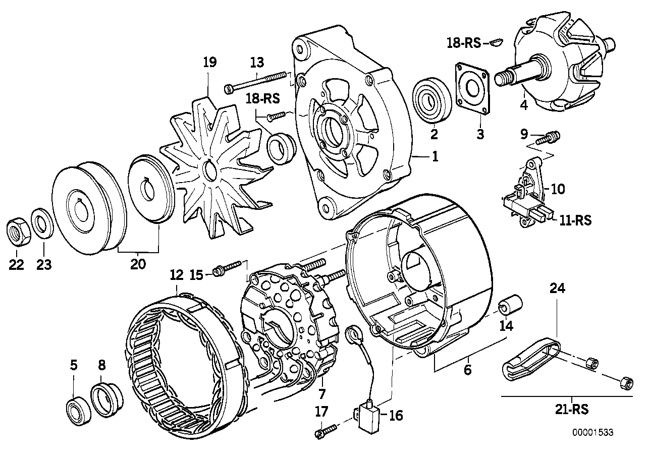 ALTERNATOR PARTS 65A