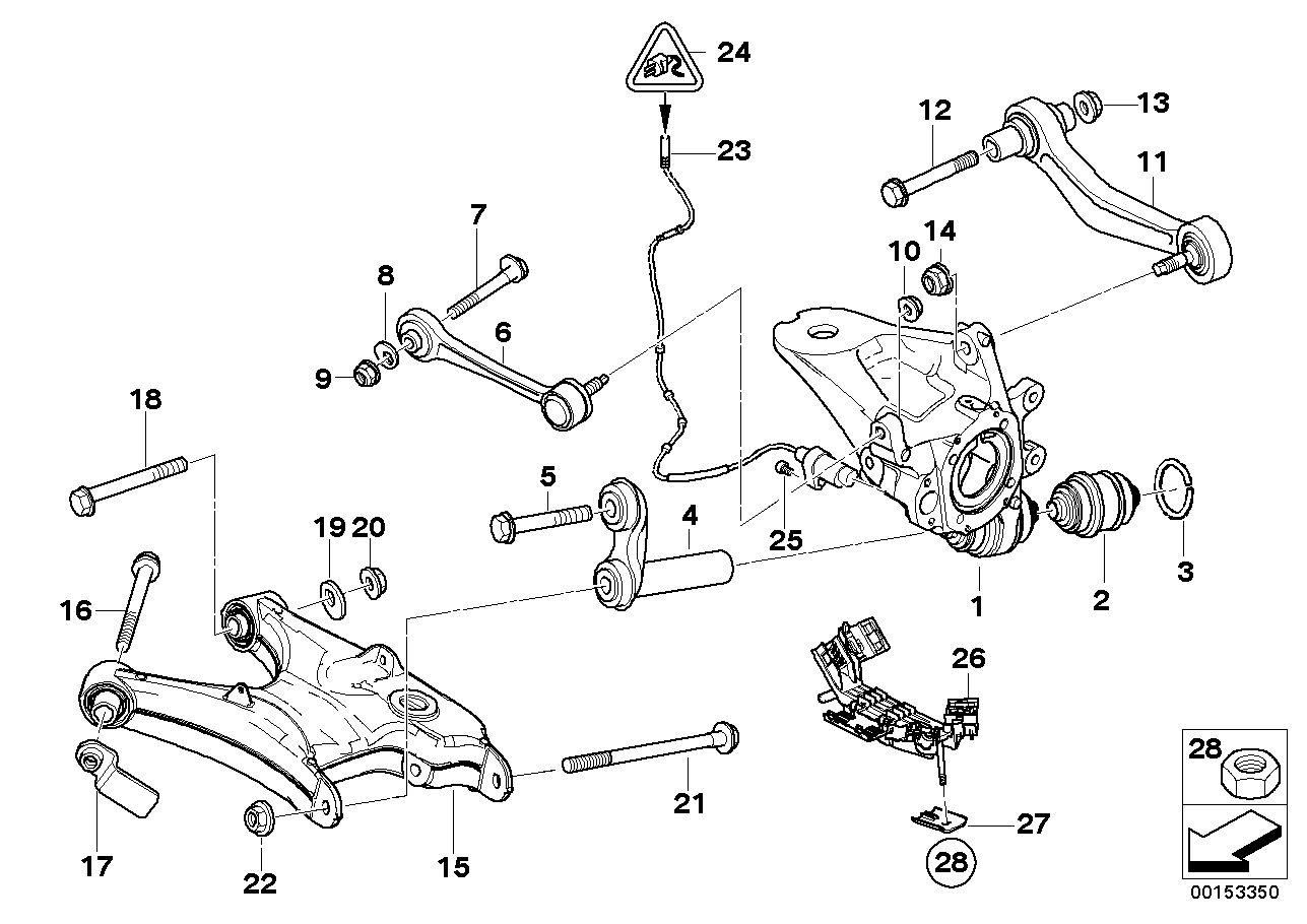 REAR AXLE SUPPORT/WHEEL SUSPENSION