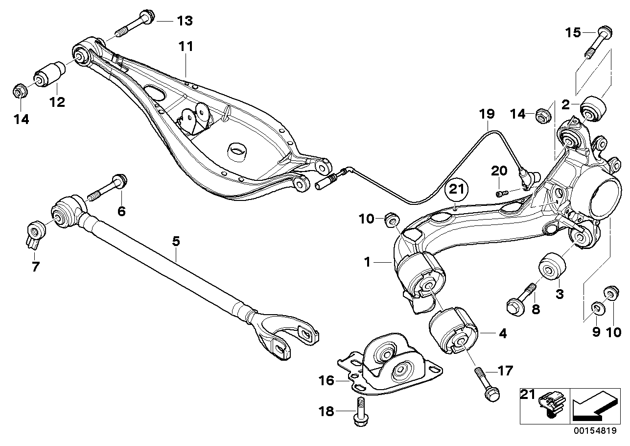 REAR AXLE SUPPORT/WHEEL SUSPENSION