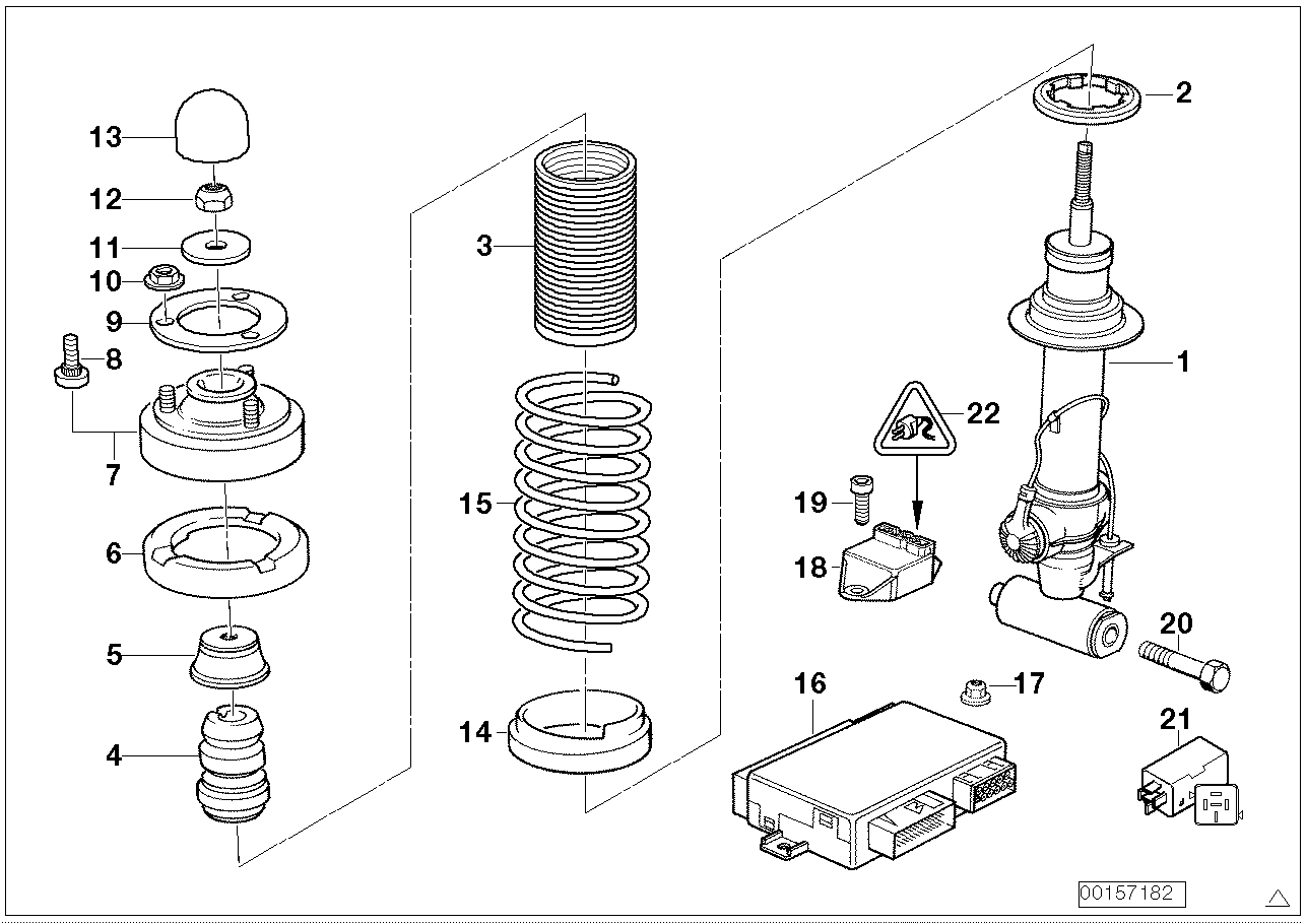 REAR SPRING STRUT ASSY EDC/LEVELL.DEVICE