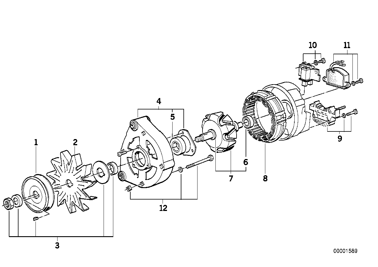 ALTERNATOR, INDIVIDUAL PARTS 80A