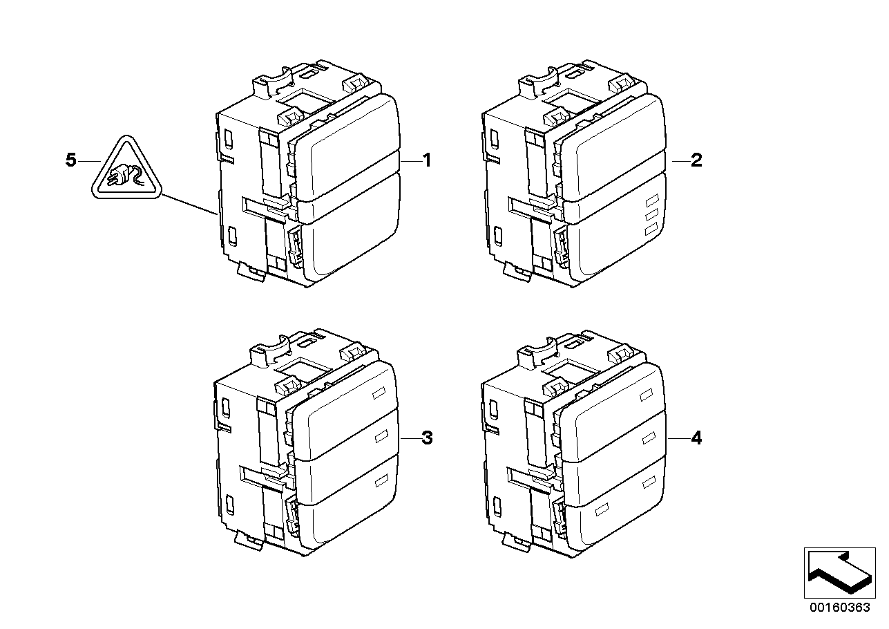 SWITCH CENTER, CENTER CONSOLE, RIGHT