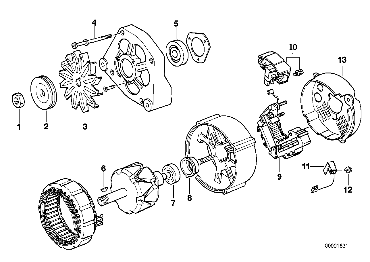 ALTERNATOR, INDIVIDUAL PARTS 80A