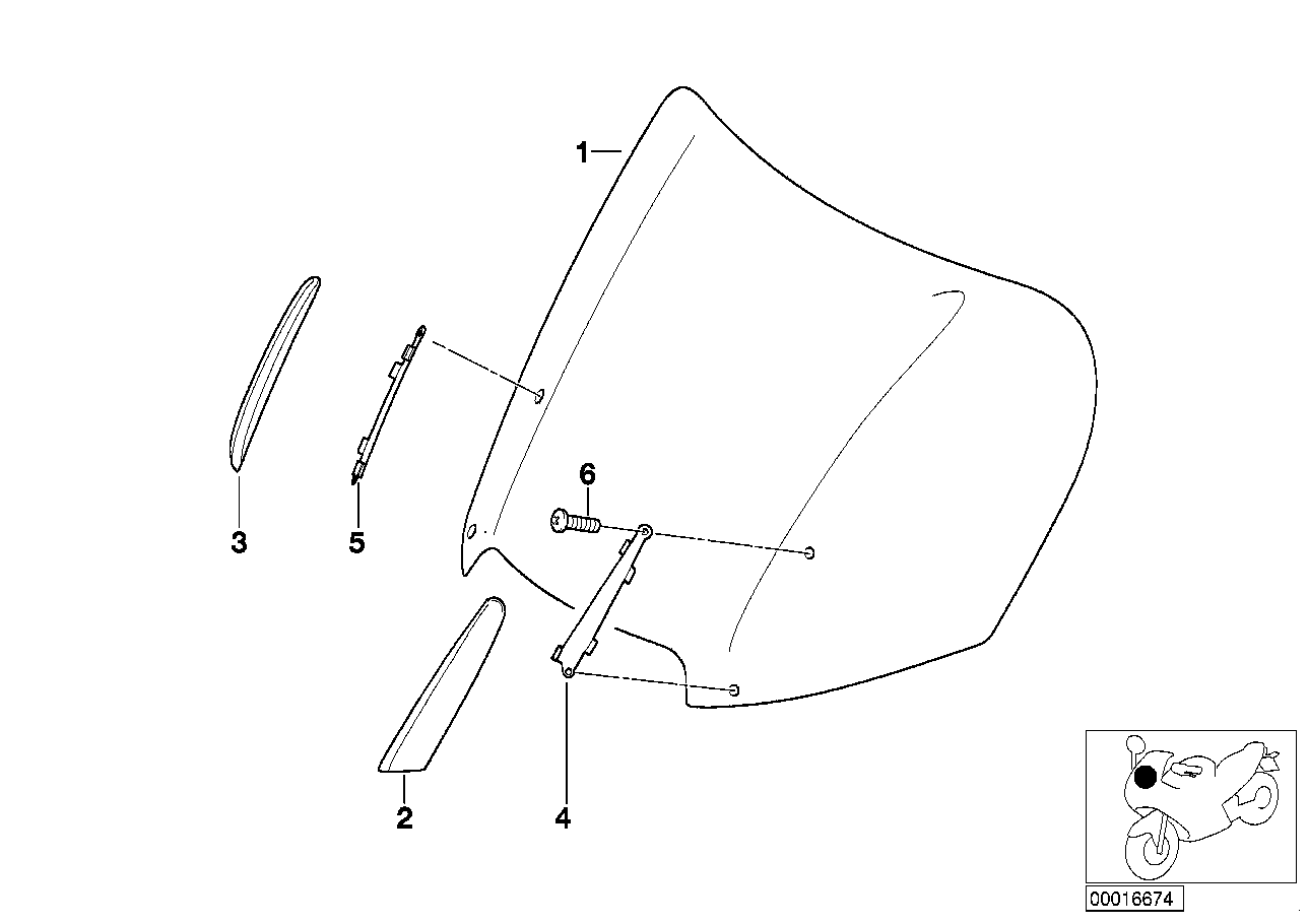 WINDSHIELD, ADJUSTABLE/MOUNTING HARDWARE