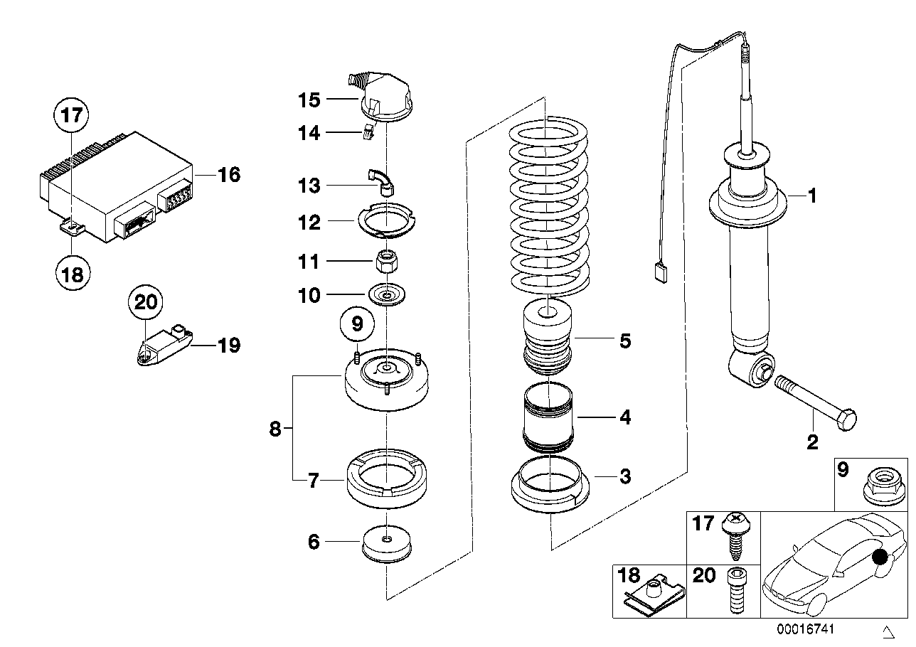 REAR SPRING STRUT ASSY EDC