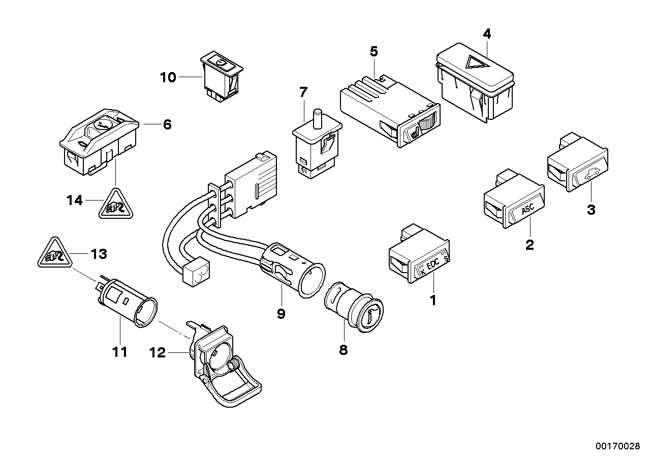 VARIOUS SWITCHES/CIGAR LIGHTER