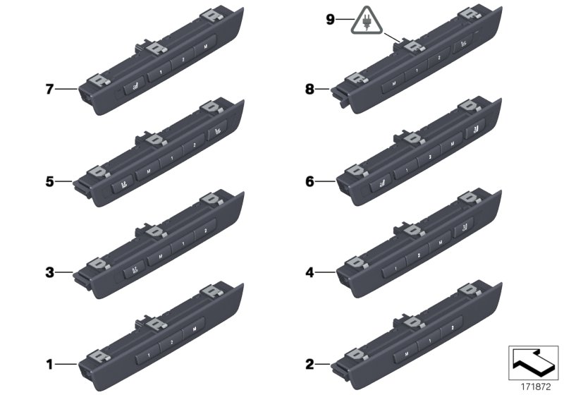 OPERATING UNIT, SEAT EXTRA FUNCTIONS FRT