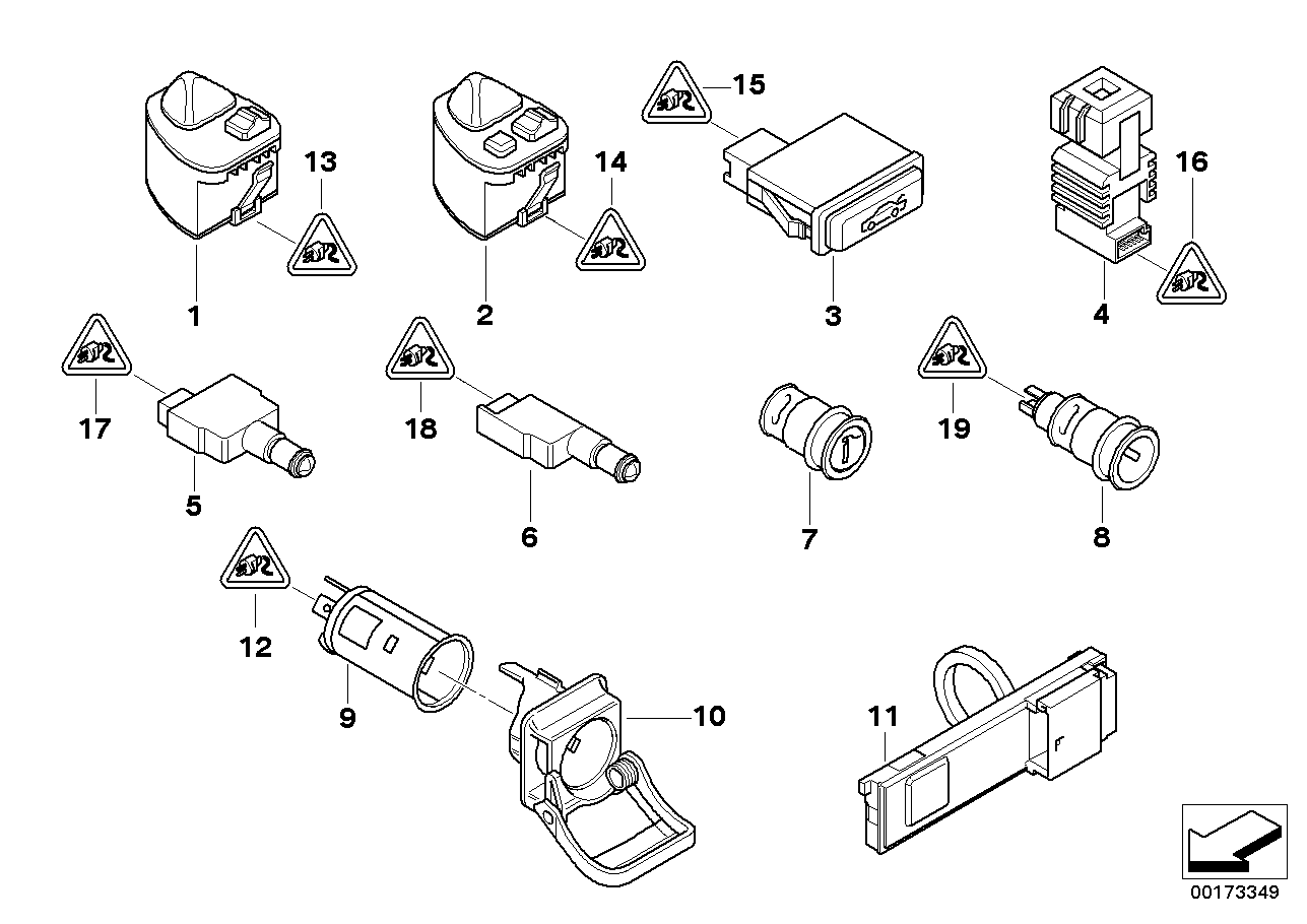 VARIOUS SWITCHES/CIGAR LIGHTER