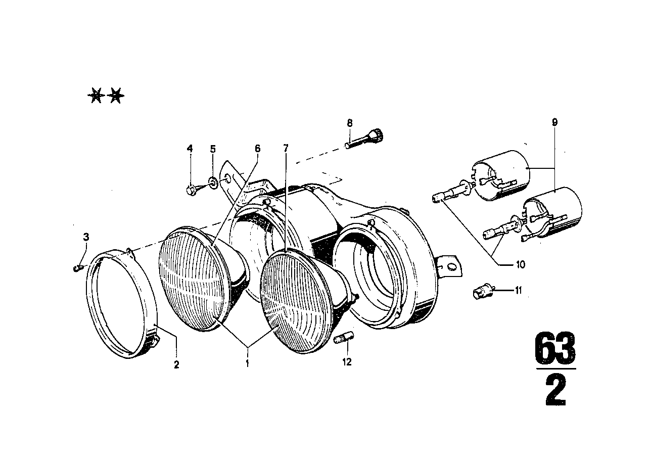 SINGLE COMPONENTS FOR HEADLIGHT