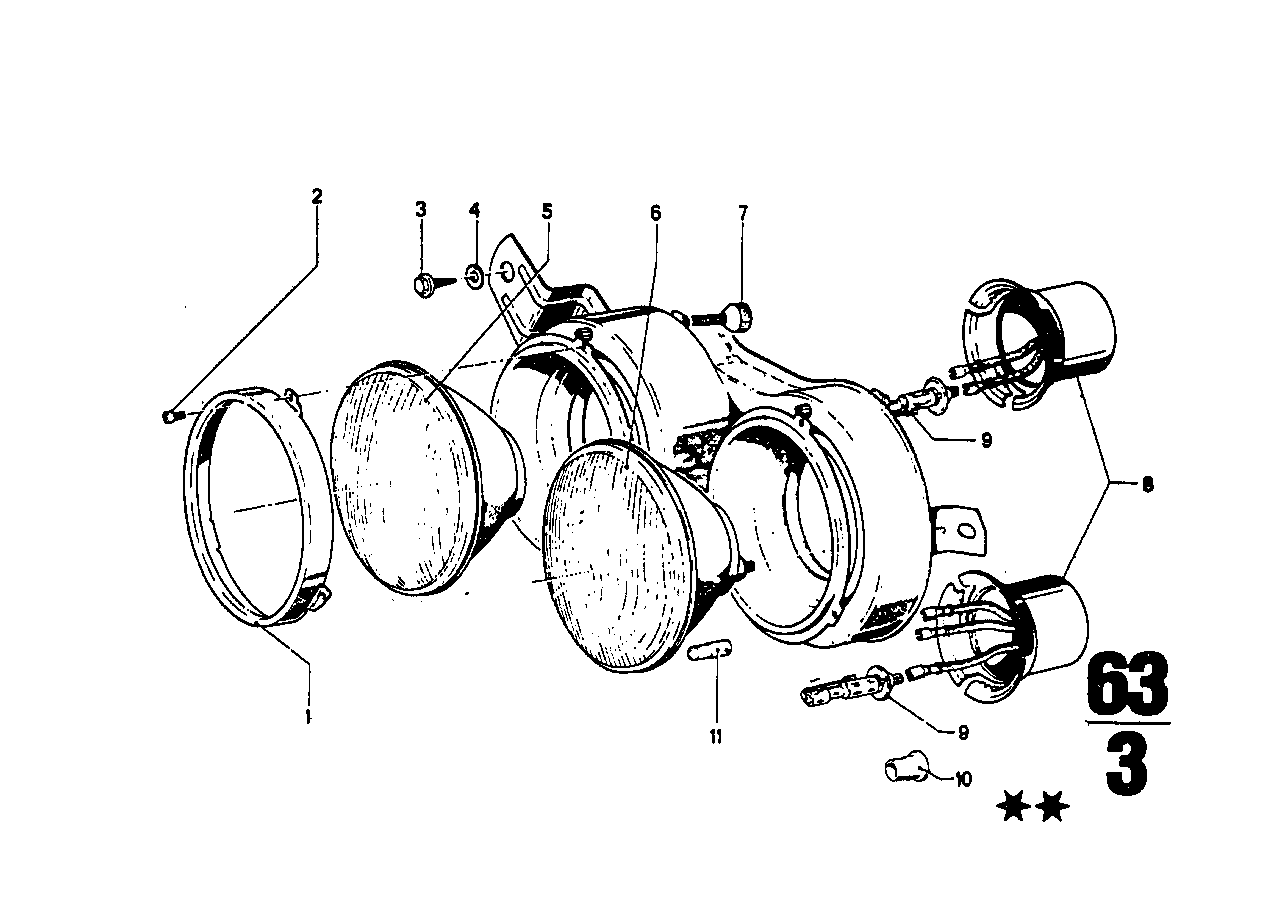 SINGLE COMPONENTS FOR HEADLIGHT