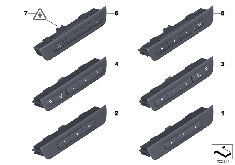 OPERATING UNIT,SEAT EXTRA FUNCTIONS REAR