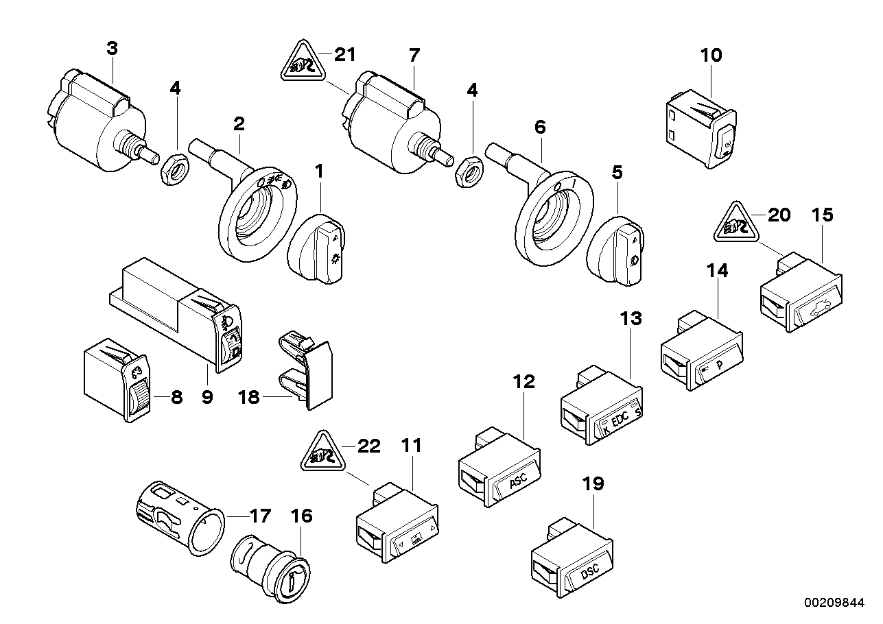 VARIOUS SWITCHES/CIGAR LIGHTER