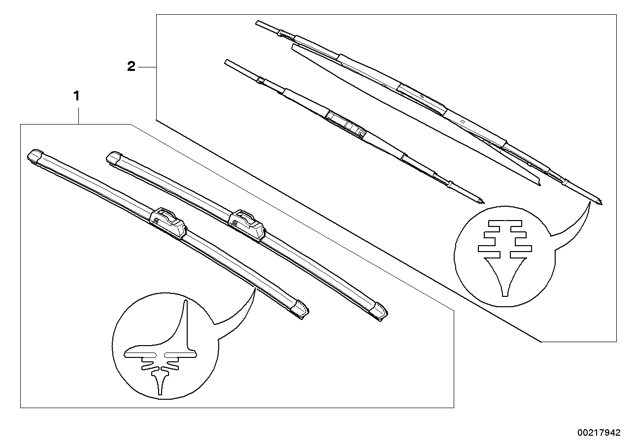 SET, WIPER BLADES FLAT/ARTICULATED BLADE