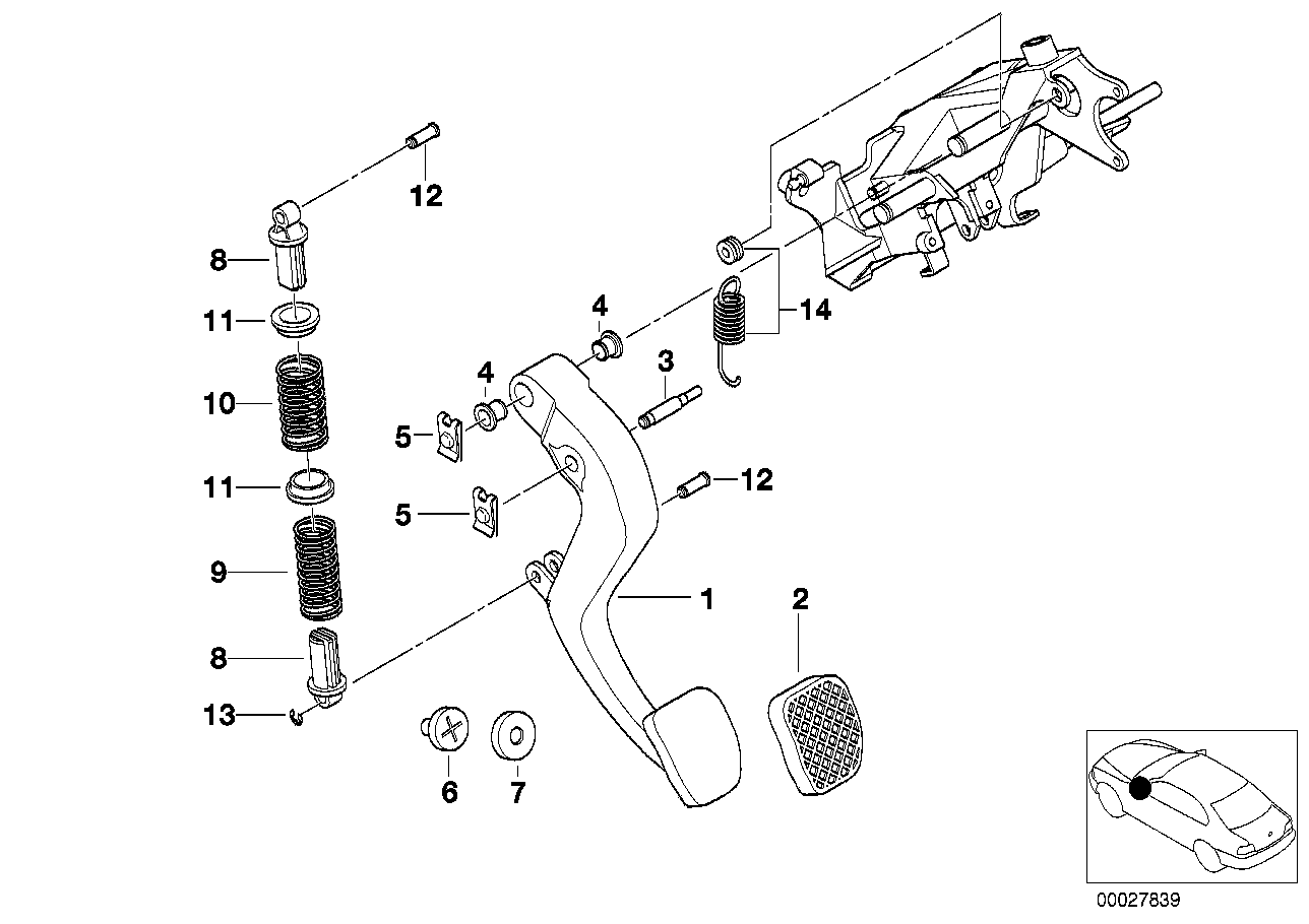 PEDALS-SUPPORTING BRACKET/CLUTCH PEDAL