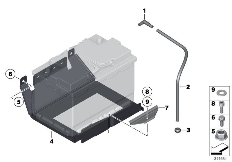 MOUNTING PARTS FOR 2ND BATTERY