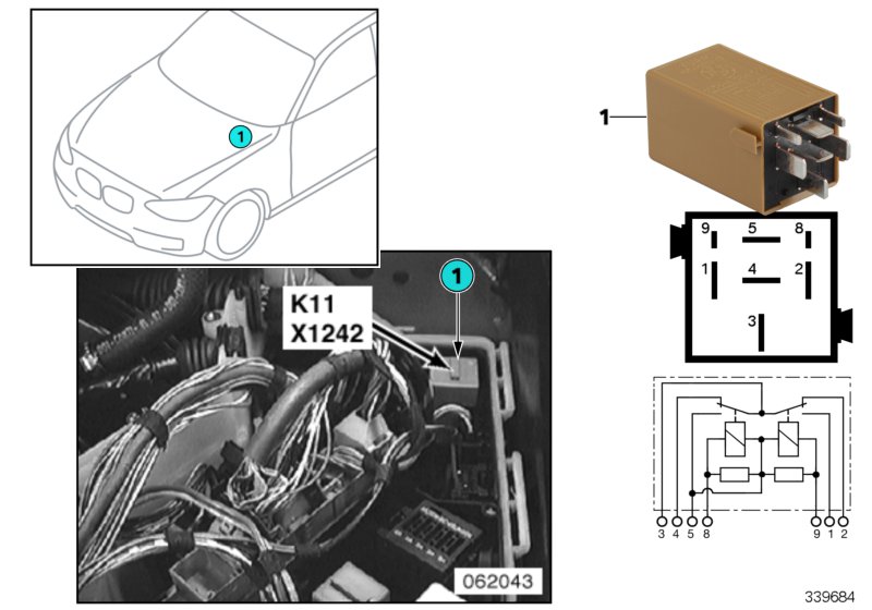 RELAY FOR WINDSHIELD WIPER K11