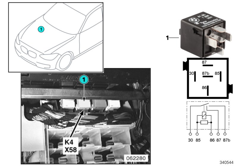 RELAY FOR HEATER BLOWER K4