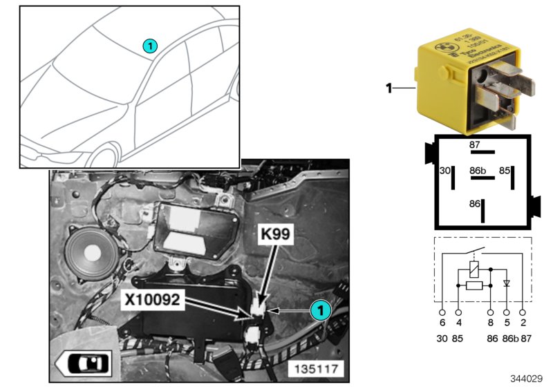 RELAY, HEATED REAR WINDOW, HARDTOP, K99