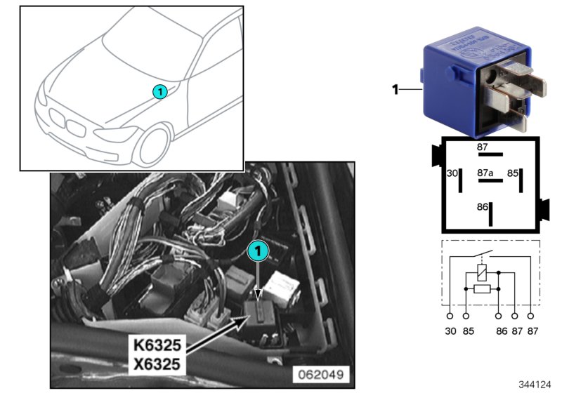 RELAY FOR BACKUP LIGHT K6325