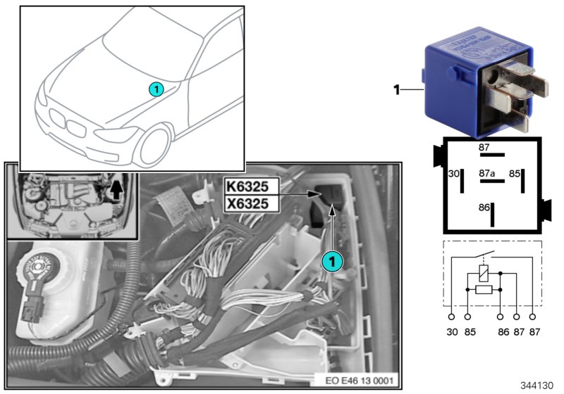 RELAY FOR BACKUP LIGHT K6325