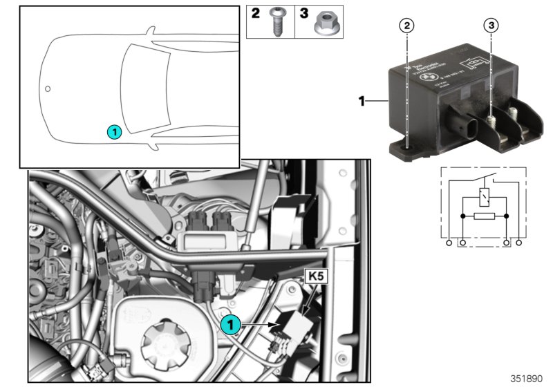 RELAY FOR ELECTRIC FAN MOTOR, K5