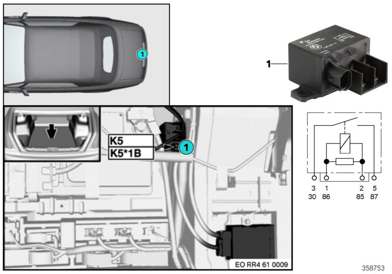 RELAY FOR ELECTRIC FAN MOTOR, K5