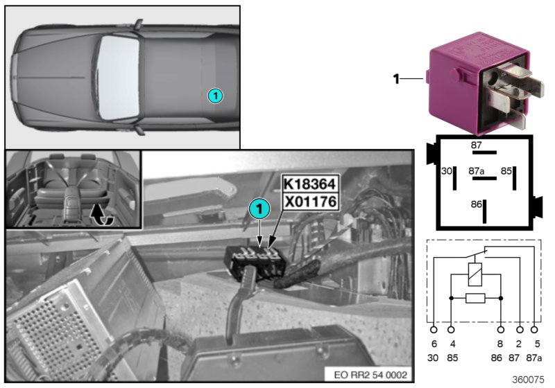 RELAY FOR CONVERTIBLE TOP 2 K18364