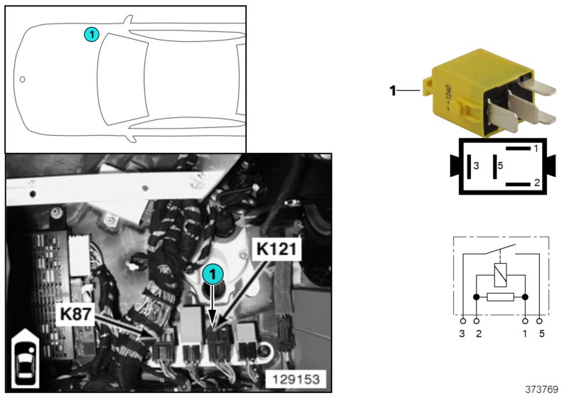 RELAY, CENTRAL LOCKING FUEL FLAP K121