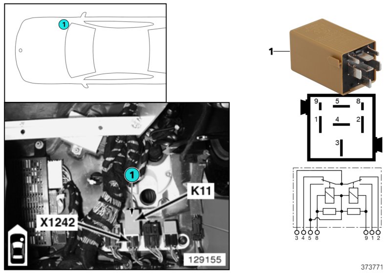 RELAY FOR WINDSHIELD WIPER K11