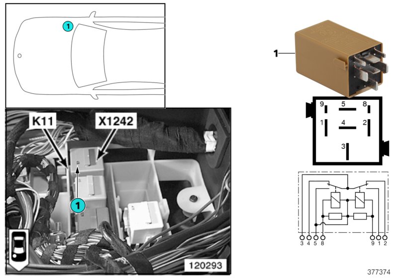 RELAY FOR WINDSHIELD WIPER K11