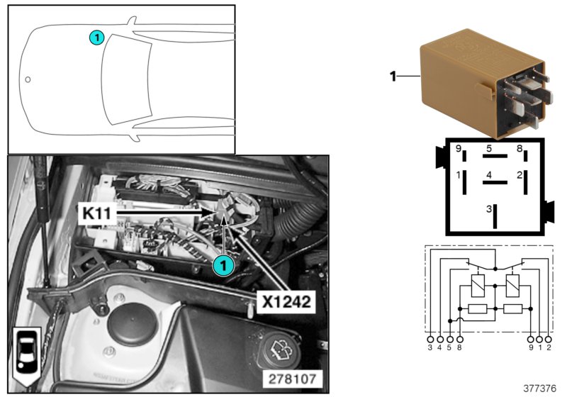 RELAY FOR WINDSHIELD WIPER K11