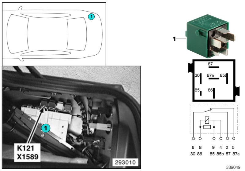 RELAY, CENTRAL LOCKING FUEL FLAP K121