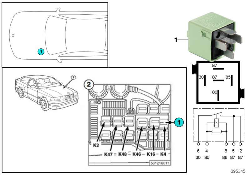 RELAY FOR HEATER BLOWER K4