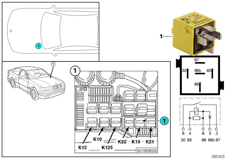 RELAY FOR A/C COMPRESSOR K19