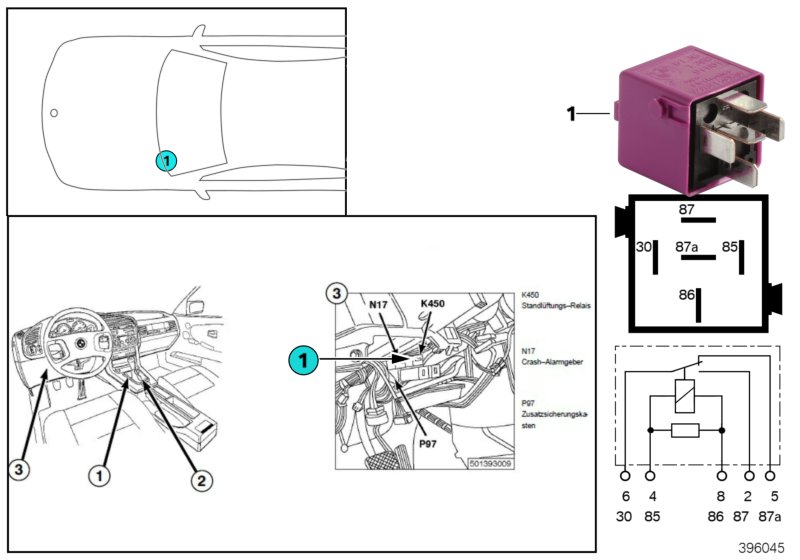 RELAY FOR PARKED-CAR VENTILATION K450