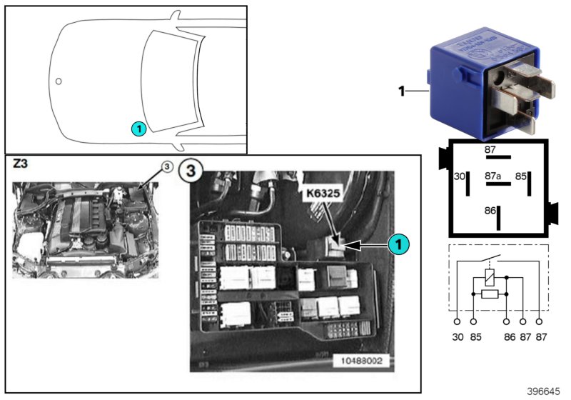 RELAY FOR BACKUP LIGHT K6325