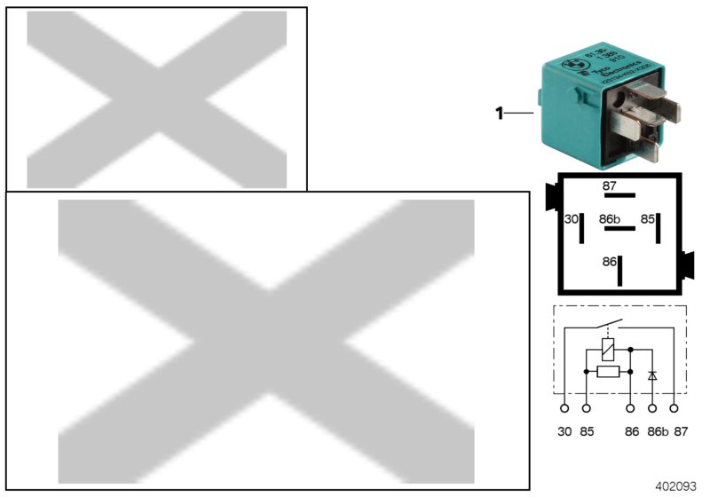 RELAY, MAKE CONTACT, TURQUOISE BLUE