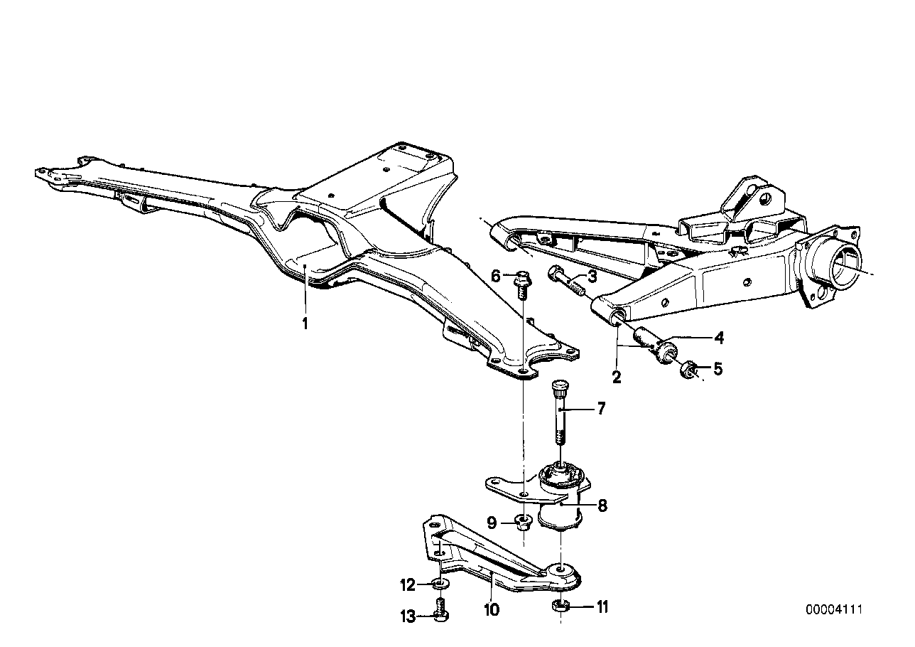 REAR AXLE SUPPORT/WHEEL SUSPENSION