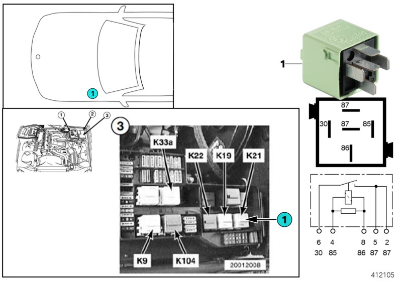 RELAY, AUXILIARY FAN, STAGE 1 K21