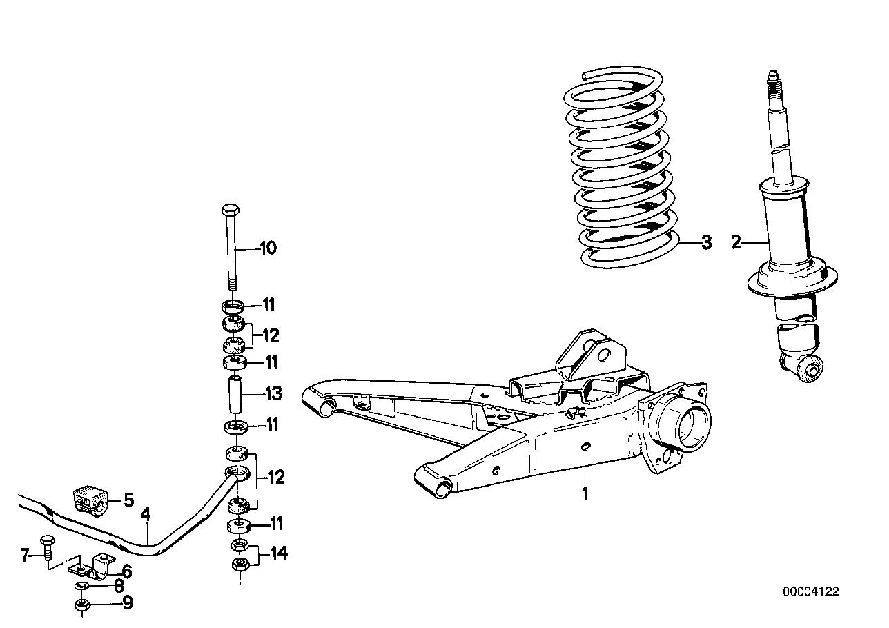 REAR AXLE SUPPORT/WHEEL SUSPENSION