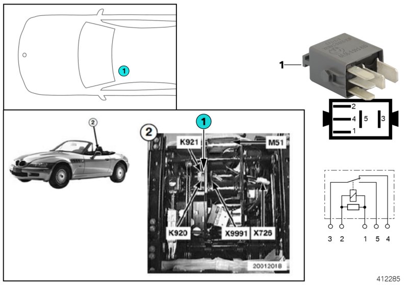 RELAY DRIVER SEAT FRT-REAR DEACTIV. K921