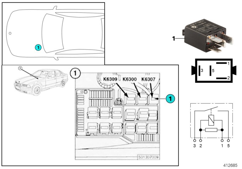 RELAY FOR FUEL PUMP K6307