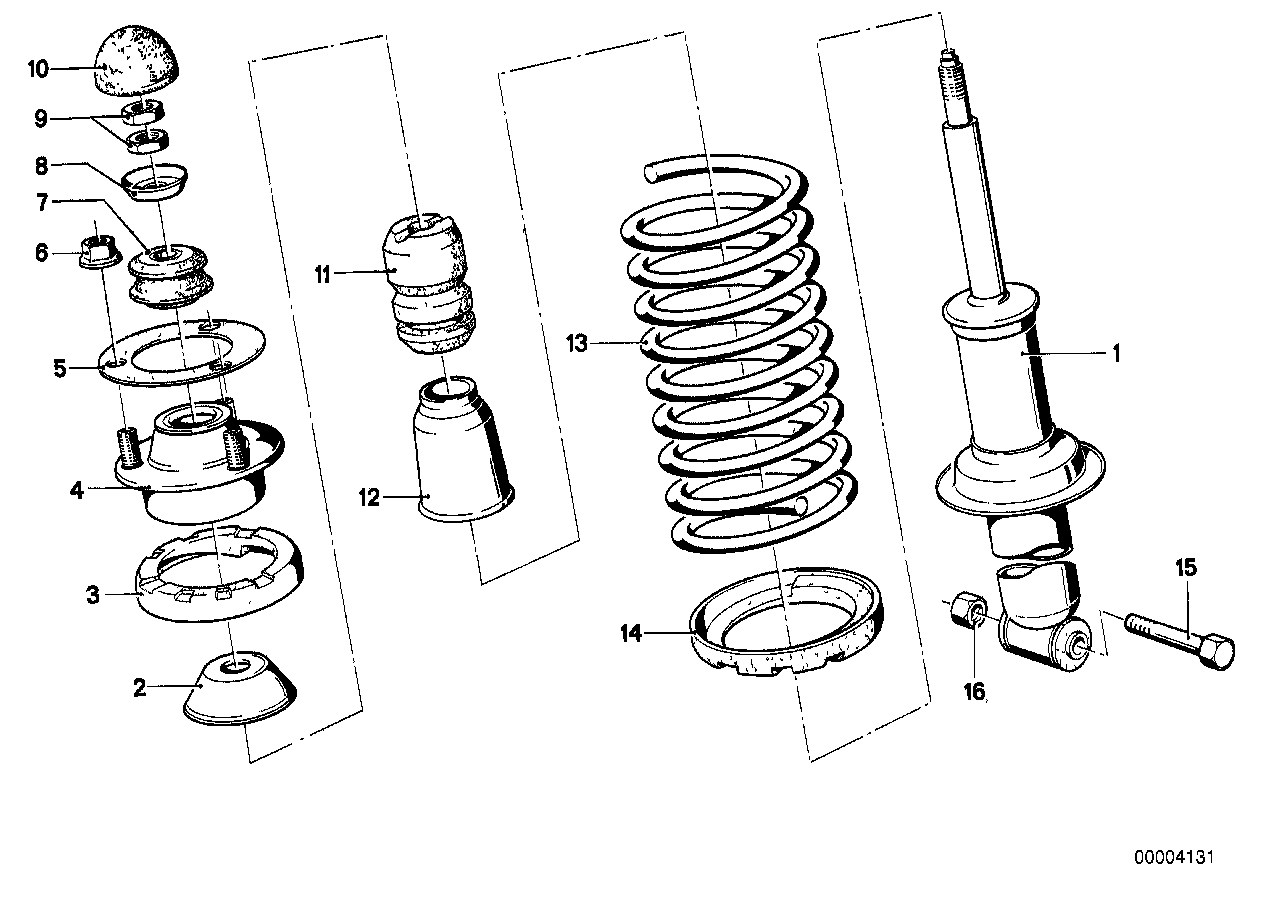 SINGLE COMPONENTS FOR REAR SPRING STRUT